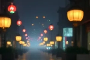 一千零一夜的雨：窗玻璃上的雨痕与台灯剪影